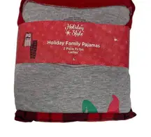 HOLIDAY‎ STYLE Women’s Plaid Christmas Pajamas Size Large Gray Red Green