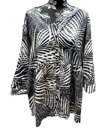 Panama Jack Peplum Leaf Print Blouse