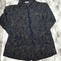 Blue Gold Zip Up Jacket and Pleated Short Two Piece Set Vintage 90s USA Made