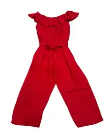 Tommy Bahama Off The Shoulder Red Jumpsuit
