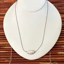 Kendra Scott Silver Necklace with White Crackle Pearl Pendant
