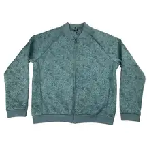 Balance Athletica  floral print Scuba bomber jacket Teal Floral size medium