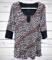 Betsey Johnson Animal Leopard Print Pajamas Nightie Sleep Shirt Dress