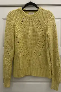 Lucky Brand Light Yellow Cable Knit Sweater size Medium