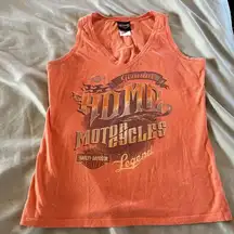 Harley Davidson Motorcycles Orange Orlando Florida Tank Top Size Large