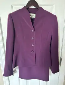 Kasper purple skirt suit size 2 p top and bottom