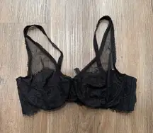 Victoria's Secret Dream Angels Black Lace Unlined Plunge Bra 36D