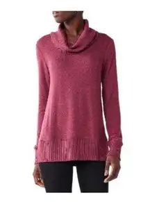 Women's Nine West Fuzzy Long Sleeve Cowlneck Top Wine Red Sweater Size XL