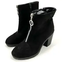 Primark Wide Fit Suede Bootie‎ Size 6 chunky Y2k inspired zipper front disco