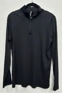 Alo Yoga Pullover Womens XL Black 1/4 Zip Running Stretch (fits Like Small) READ