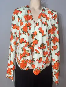 BCNU semi cropped light blue orange floral jacket blazer NWT size Medium