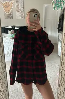 Oversized Flannel Hoodie