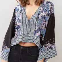 Free People Mix N Match Mixed Print Top Sz M