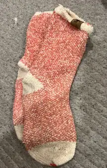 BearPaw Pink and Cream Fuzzy Socks