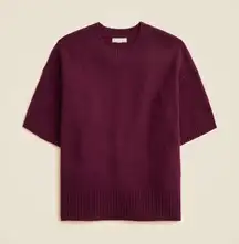 J.Crew Oversized Sweater-Tee in Vintage Wool Darkest Burgundy
