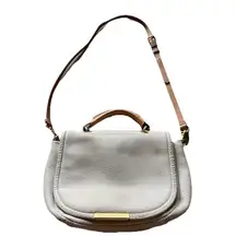 Marc by Marc Jacobs Classic Natasha Crossbody Bag White Cream Pebbled Leather