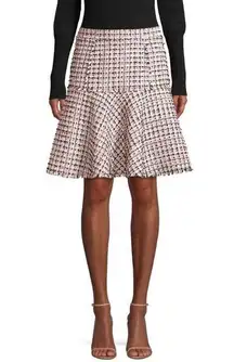 Elie Tahari Astrid Tweed Trumpet Beige Multicolor Skirt Size 4