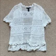 Style & Co. White Crochet Sweater