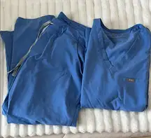 Figs Vibrant Blue Medical Scrub Set Technical Collection