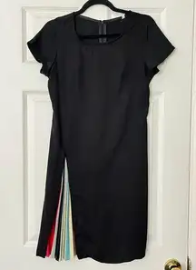 Multicolor Inset Short Sleeve Midi Dress - Size S