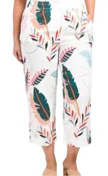 Cynthia Rowley Flat Front Cropped Linen Pant