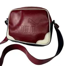 Vtg 90s Puma Retro Vinyl Sports Bag Crossbody Stamped