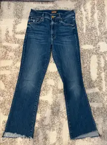 Mother The Insider Crop Step Fray Teaming Up Jeans Size 26