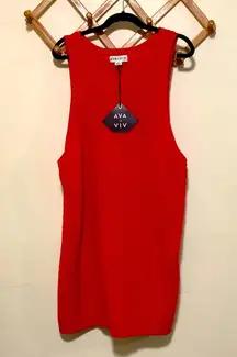 Ava & Viv NWT orange red knit woman sleeveless top plus size 2X cotton