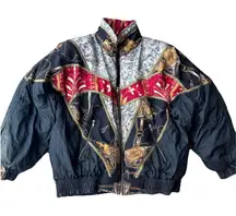 90s Gallery VTG Puffy Down Bomber Jacket L Oversized Baroque Hip Hop Ski
