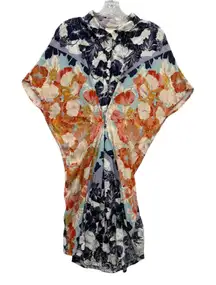 Maeve Anthropologie Women's Hibiscus Bloom Floral Shirt Dress‎ Artistic Size M