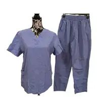 Heart Pattern Scrub Top And Pants Set Uniform Workwear Occupational Work
