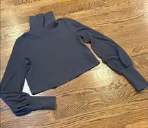 Urban Outfitters Ribbed Mock Neck Sweater, Gray, M