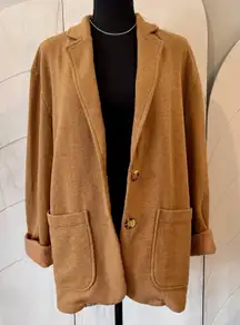 Universal Thread Heather Brown Knit Cardigan Button Front Patch Pocket Sz Small