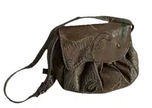 Vintage NAS BAG Patchwork Metallic Multicolor Faux Leather Shoulder Bag Korea