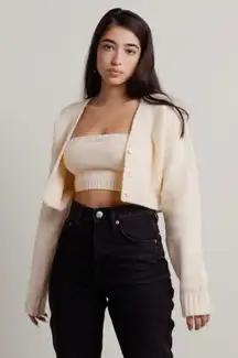 Tobi Cream Cardigan Sweater Set