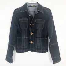 Tulle Women's Y2K Vintage Long Sleeve Button Down Denim Jacket Size M