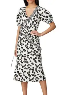 NWT Love, Whit By Whitney Port Short Sleeve Floral Wrap Midi Dress XS