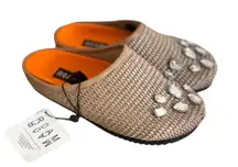 ROAM RAFFIA‎ CLOG BEJEWELED SLIDE SANDALS SZ. 6 NWT