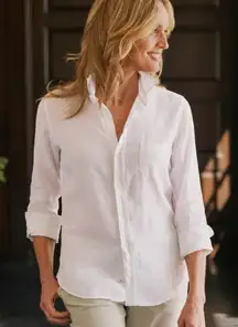 Frank & Eileen Barry Italian Classic Linen in White, Size Small