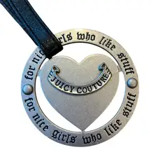 Vtg Juicy Couture Bag Charm Purse Tag Key Chain Silver Medallion
