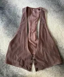 Free People Velvet Vibes Rose Honey Racer Back Open Front Vest Size Small