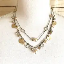 💸Express Bronze Pearl and Gem Necklace