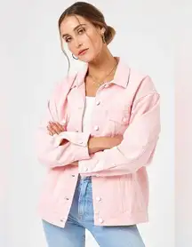 L*SPACE Blossom Pink Denim Avery Jacket Size Large Retail: $220 NWT
