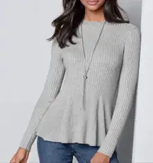 Ribbed Peplum Sweater
