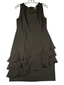Connected Apparel Dress Womens 6 Black Sleeveless Ruffle Tiered Layer‎ Cocktail