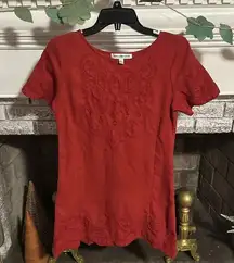 Abercrombie & Fitch rust orange colored mini dress with embroidered chest detail