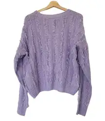 Haute Rogue lavender eyelash‎ wool knit sweater size L