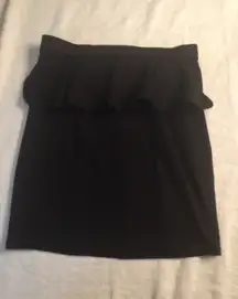Black Peplum Pencil Skirt 