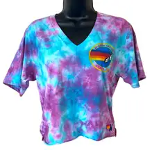 AVIATOR NATION SIGNATURE VENICE CIRCLE BOYFRIEND VNECK TEE - TIE DYE