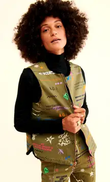 Free People Vilagallo Naomi Apres Ski Reversible Vest Size M